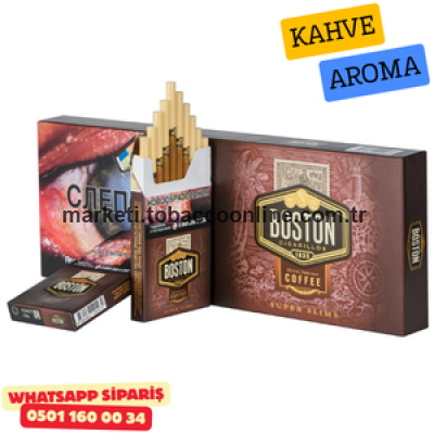 Boston 1630 Black Rich Aroma Coffee - Kısa Slim Sigara x10 Paket Boston 1630 Black Rich Aroma Coffee - Kısa Slim Sigara x10 Paket